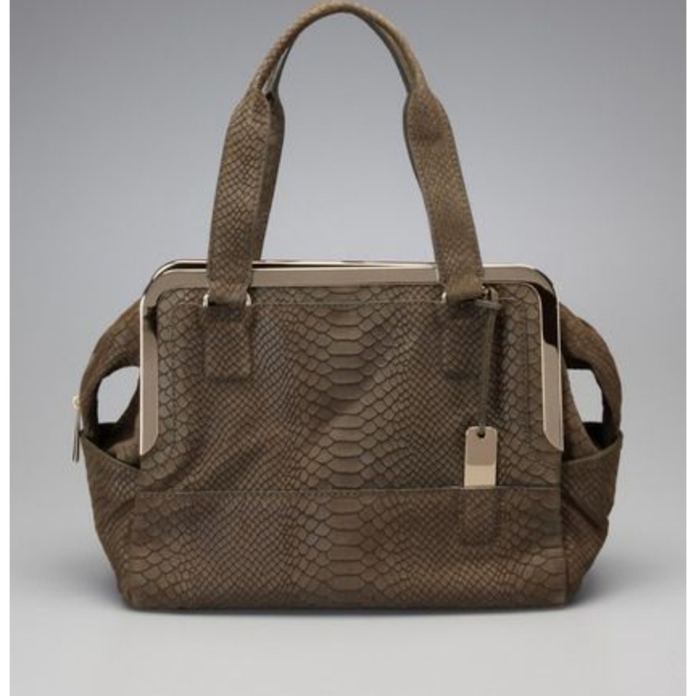 Botkier Misha Satchel Snake Embossing Olive - image 1